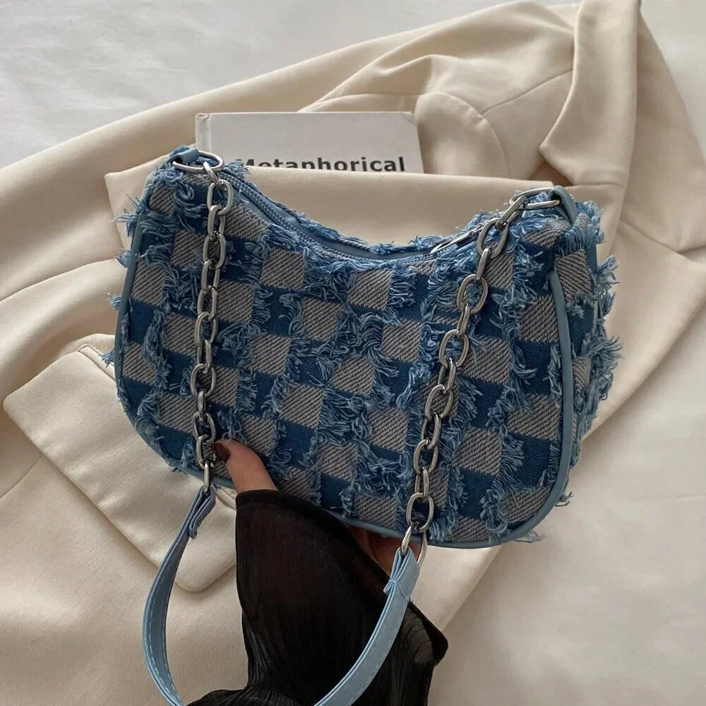 Blue Boho Women's Decorative Buckle Detailing